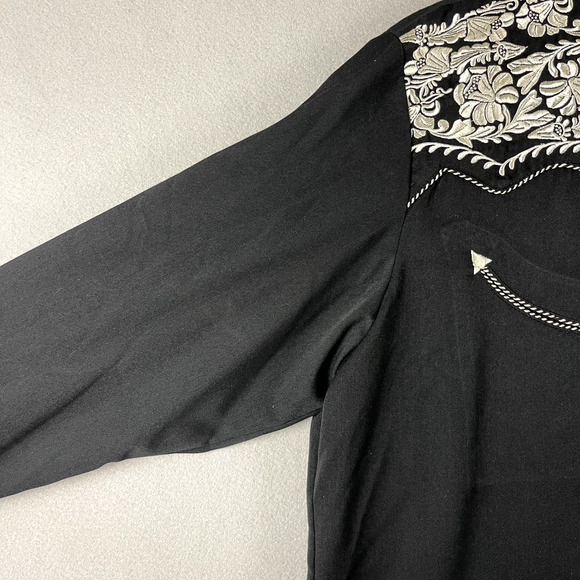 Lansky Bros Western Shirt Men XL Embroidered Floral Pearl Snap Rockabilly Cowboy - Picture 6 of 16